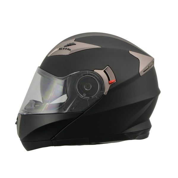 Milwaukee Performance Helmets MPH9804DOT Matte Black Modular Racing