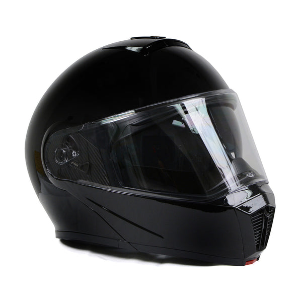 Milwaukee Helmets Gloss Black Menace Advanced Motorcycle Modular Helmet w/Drop Down Visor for Men and Women DOT Approved MPH9813DOT