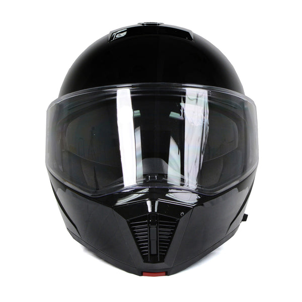 Milwaukee Helmets Gloss Black Menace Advanced Motorcycle Modular Helmet w/Drop Down Visor for Men and Women DOT Approved MPH9813DOT