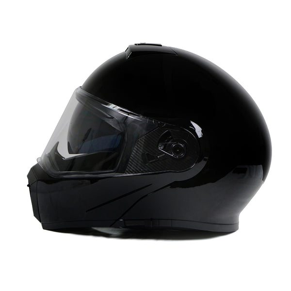 Milwaukee Helmets Gloss Black Menace Advanced Motorcycle Modular Helmet w/Drop Down Visor for Men and Women DOT Approved MPH9813DOT