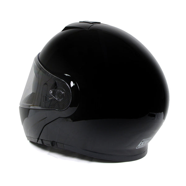 Milwaukee Helmets Gloss Black Menace Advanced Motorcycle Modular Helmet w/Drop Down Visor for Men and Women DOT Approved MPH9813DOT