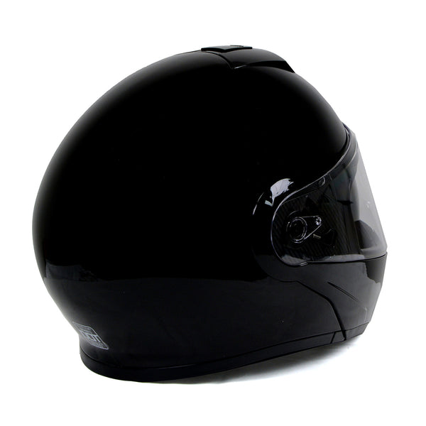 Milwaukee Helmets Gloss Black Menace Advanced Motorcycle Modular Helmet w/Drop Down Visor for Men and Women DOT Approved MPH9813DOT