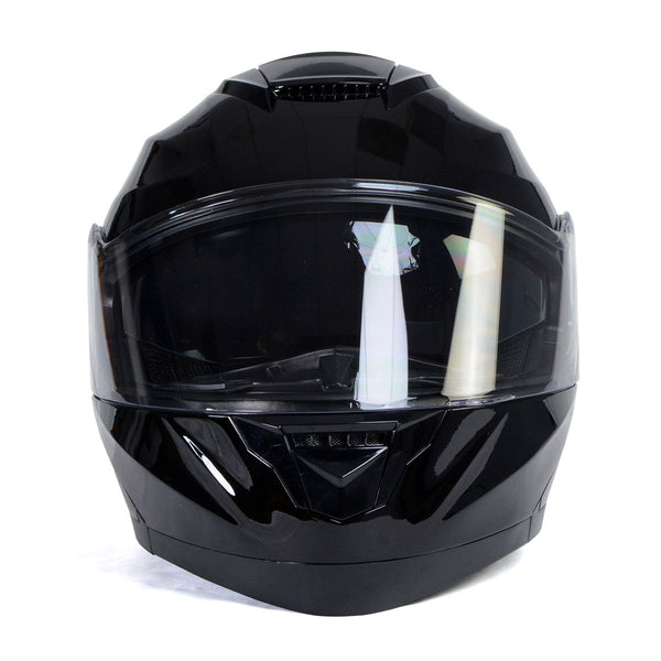 Milwaukee Helmets MPH9815DOT 'Breeze' Gloss Black Advanced Motorcycle Modular Helmet for Men and Women Biker w/ Drop Down Visor