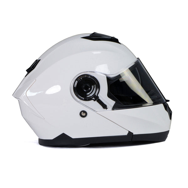 Milwaukee Helmets MPH9816DOT 'Breeze' White Advanced Motorcycle Modular Helmet for Men and Women Biker w/ Drop Down Visor