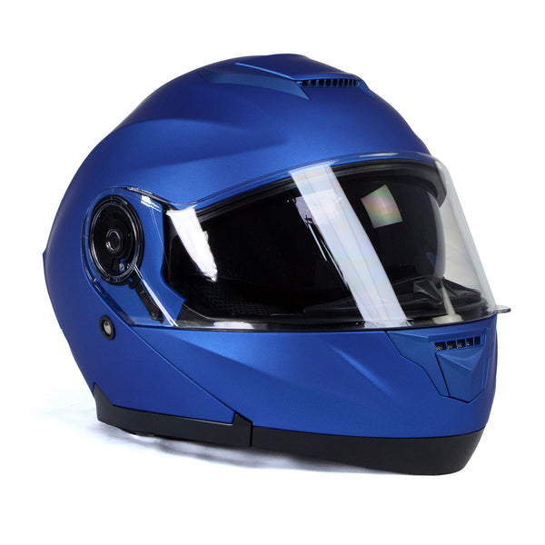 Milwaukee Helmets MPH9818DOT Breeze Blue Advanced Motorcycle Modular Helmet Biker w/ Drop Down Visor