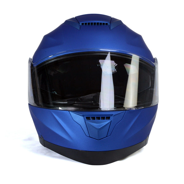 Milwaukee Helmets MPH9818DOT Breeze Blue Advanced Motorcycle Modular Helmet Biker w/ Drop Down Visor