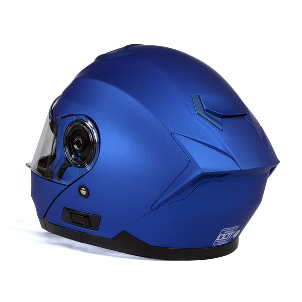 Milwaukee Helmets MPH9818DOT Breeze Blue Advanced Motorcycle Modular Helmet Biker w/ Drop Down Visor