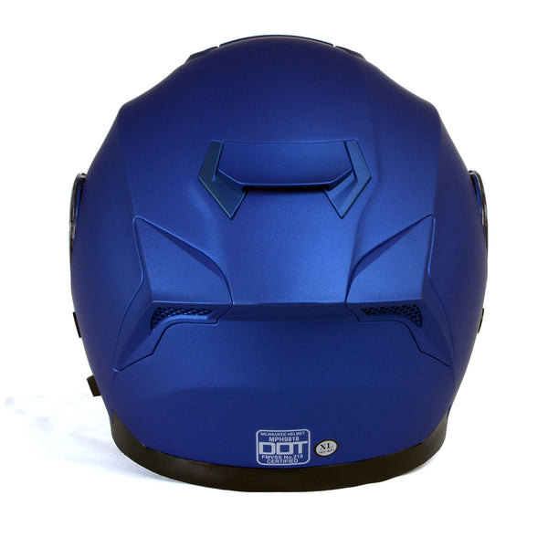 Milwaukee Helmets MPH9818DOT Breeze Blue Advanced Motorcycle Modular Helmet Biker w/ Drop Down Visor