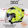 Milwaukee Helmets MPH9823DOT Shift Open Face 3/4 Neon Yellow Helmet Biker w/ Drop Down Visor