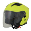 Milwaukee Helmets MPH9823DOT Shift Open Face 3/4 Neon Yellow Helmet Biker w/ Drop Down Visor