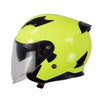 Milwaukee Helmets MPH9823DOT Shift Open Face 3/4 Neon Yellow Helmet Biker w/ Drop Down Visor