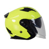 Milwaukee Helmets MPH9823DOT Shift Open Face 3/4 Neon Yellow Helmet Biker w/ Drop Down Visor