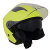 Milwaukee Helmets MPH9823DOT Shift Open Face 3/4 Neon Yellow Helmet Biker w/ Drop Down Visor