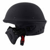 Milwaukee Helmets MPH9830DOT 'Rascal' 3/4 Open Face Flat Black 2 in 1 Motorcycle Helmet for Men and Women Biker