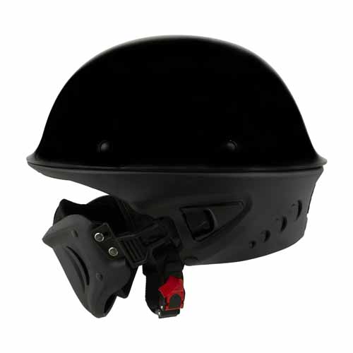 Milwaukee Helmets MPH9831DOT 'Rascal' 3/4 Open Face Gloss Black 2 in 1 Motorcycle Helmet for Men and Women Biker