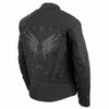 Milwaukee Leather MPL1954 Women's 'Studded Wings' Black Textile Moto Jacket