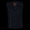 Milwaukee Leather SH1955 Ladies Black and Purple Textile Vest with Wing Embroidery