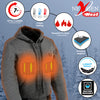 Nexgen Heat MPL2713SET Women Grey 'Heated' Front Zipper Fiery Hoodie Jacket for Outdoor Activities