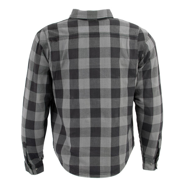 Milwaukee Leather MPM1630 Men's Plaid Flannel Biker Shirt with CE Approved Armor - Reinforced w/ Aramid Fibers
