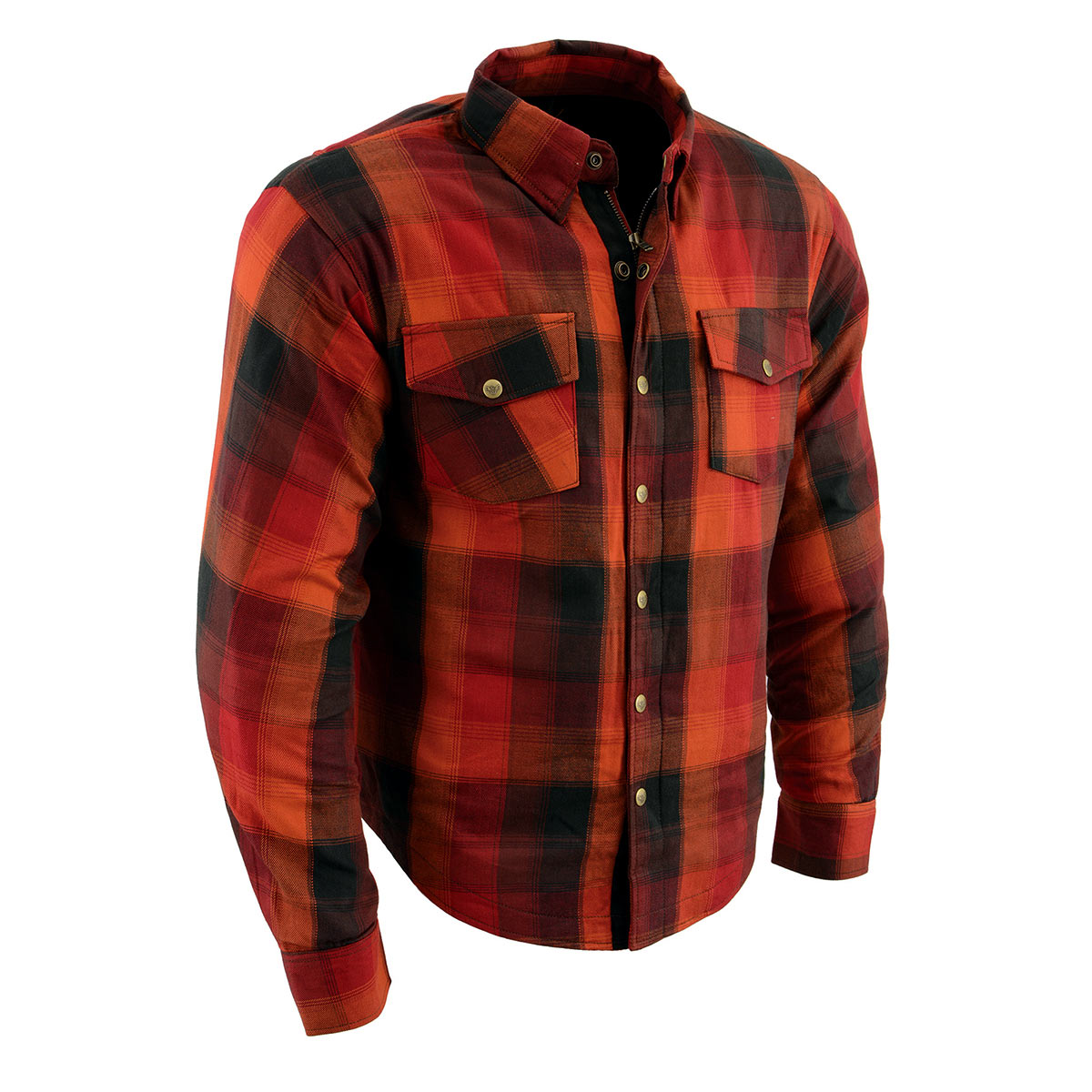 Milwaukee Leather MPM1641 Men's Plaid Flannel Biker Shirt with CE –