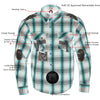 Milwaukee Leather MPM1636 Men's Plaid Flannel Biker Shirt with CE Approved Armor - Reinforced w/ Aramid Fiber