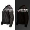 MMCC Men’s Bare Bones Hoodie – Reflective Skull Graphics Front & Back, Full Zip, 100 % Cotton, MPM1681