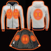 Nexgen Heat MPM1714SET Men's “Fiery’’ Heated Hoodie Silver Zipper Front Sweatshirt Jacket for Winter w/Battery Pack
