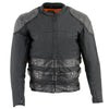 Milwaukee Leather MPM1755 Men's 'Assault Style' Black Leather and Textile M/C Jacket