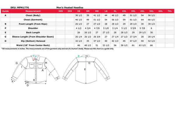 Nexgen Heat NXM1776SET Men's Camouflaged Heated Zipper Hoodies - for Outdoor Winter Cold Weather Activities