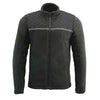 Milwaukee Leather MPM1784 Men's Black Micro Fleece Zipper Front Jacket with Reflective Stripes