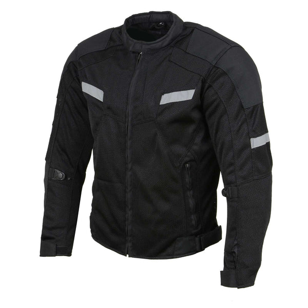 Milwaukee Leather MPM1792 Men's Black CE Armored Textile Motorcycle Jacket- All Season Biker Jacket