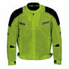 Milwaukee Leather MPM1792 Men's Black and High-Viz Green CE Armored Textile Motorcycle Jacket- All Season Biker Jacket