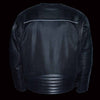 Milwaukee Leather MPM1795 Black Leather with Mesh Armored Racer Motorcycle Jacket for Men - All Seasons