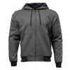 Milwaukee Leather Men's Bare Bones Charcoal Reflective Skull CE Armored Riding Hoodie, Shoulder and Elbow Armor - MPM1799