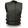 Milwaukee Leather MPM3300 Men's Black Zipper Front Assault Textile Vest