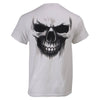 Milwaukee Leather MPMH116001 Men's 'Ghost' Skull Double Sided White Printed T-Shirt - 2X-Large