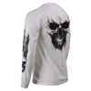 Milwaukee Leather MPMH117004 Men's 'Ghost Skull' White Long Sleeve Printed T-Shirt - Medium