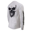 Milwaukee Leather MPMH117004 Men's 'Ghost Skull' White Long Sleeve Printed T-Shirt - Medium