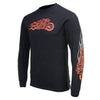 Milwaukee Leather MPMH117007 Men’s ‘Fire Bobber’ Long Sleeve Black T-Shirt - Medium