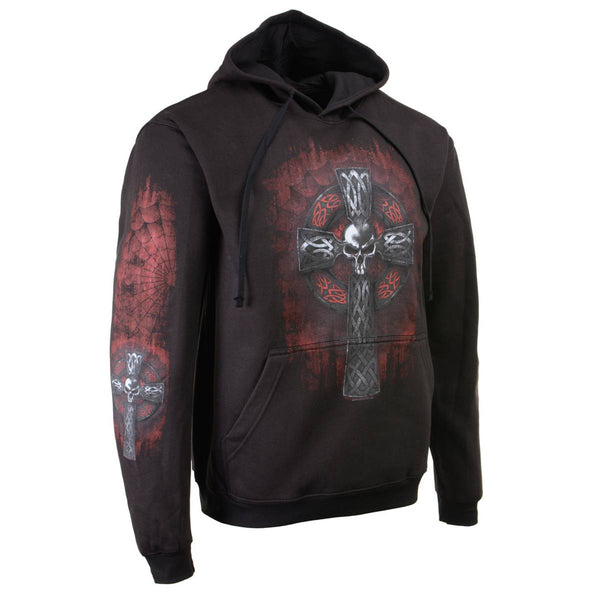 Milwaukee Leather MPMH118000 Men’s ‘Celtic Cross Pocket’ Black Hoodie - X-Large