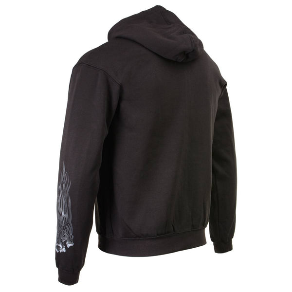 Milwaukee Leather MPMH118001 Men’s ‘Head Butt Skulls’ Black Hoodie with Zipper Closure - 2X-Large