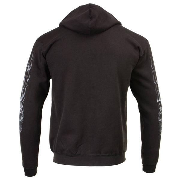 Milwaukee Leather MPMH118002 Men’s ‘Shredder Skull’ Black Hoodie with Zipper Closure - 3X-Large