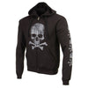 Milwaukee Leather MPMH118003 Men’s ‘Skull and Crossbones’ Black Hoodie with Zipper Closure - Medium