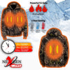 Nexgen Heat NXM1776SET Men's Camouflaged Heated Zipper Hoodies - for Outdoor Winter Cold Weather Activities