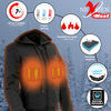 Nexgen Heat MPL2713SET Women Black 'Heated' Front Zipper Fiery Hoodie Jacket for Outdoor Activities w/ Battery Pack