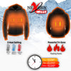 Nexgen Heat MPL2713SET Women Black 'Heated' Front Zipper Fiery Hoodie Jacket for Outdoor Activities
