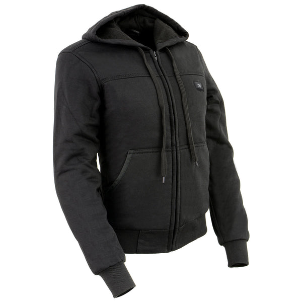 Nexgen Heat MPL2713SET Women Black 'Heated' Front Zipper Fiery Hoodie Jacket for Outdoor Activities