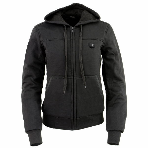 Nexgen Heat MPL2713SET Women Black 'Heated' Front Zipper Fiery Hoodie Jacket for Outdoor Activities w/ Battery Pack