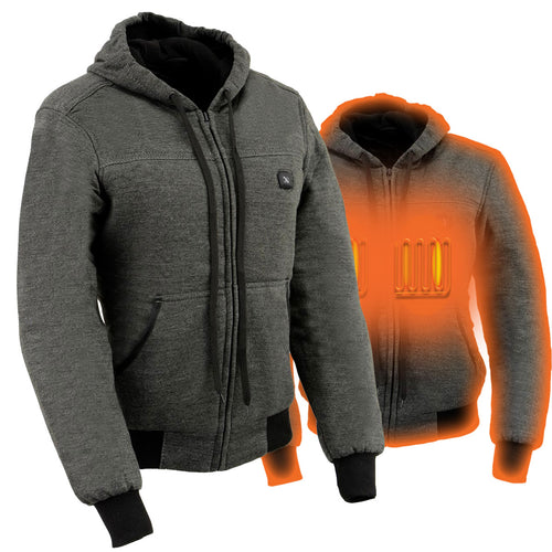 Nexgen Heat Women's Heated Hoodie Jacket - MPL2713SET Grey - 3 Level, Motorcycle Riding, Winter Ready, Outdoors Use