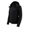 Nexgen Heat MPL2767SET Women's Black 'Heated' Soft Shell Jacket with Detachable Hood for Riding Hiking Winter Outdoor Activities